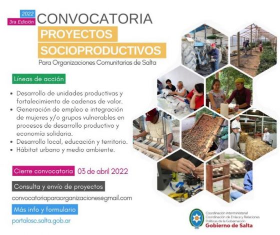 El Gobierno abre la tercera convocatoria de proyectos socioproductivos