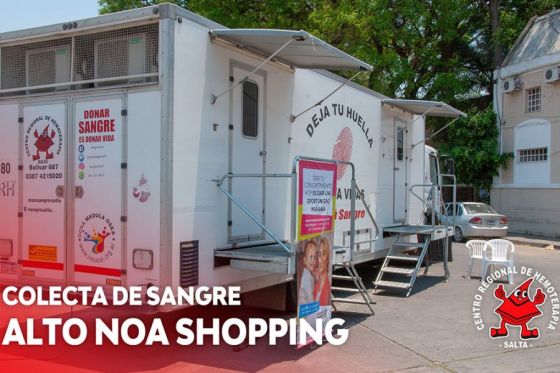 Se realiza hoy colecta de sangre en cercanías del centro comercial Alto NOA