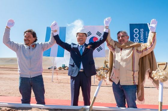 Sáenz y autoridades de Posco pusieron en marcha la obra de la primera planta comercial de hidróxido de litio