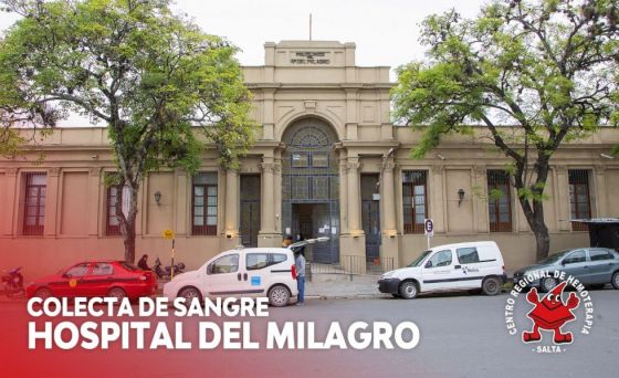 Hoy colectarán sangre de todo grupo y factor en el hospital Señor del Milagro