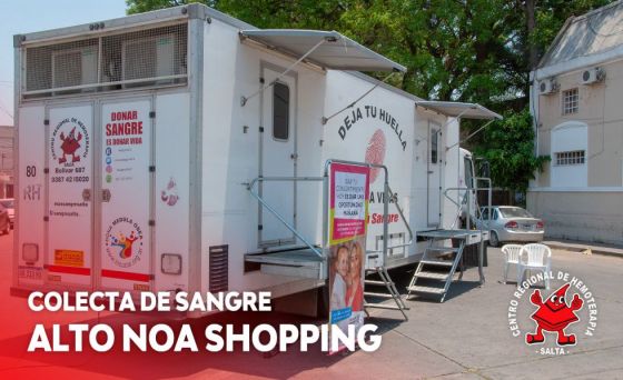 Hoy colectarán sangre de todo grupo y factor en el Alto NOA Shopping