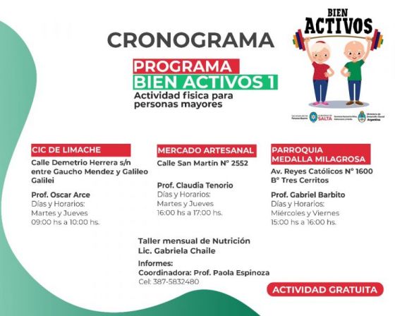 Bien Activos, una propuesta de actividad física para las personas mayores