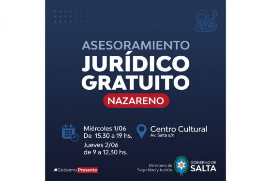 Asesoramiento jurídico gratuito en Santa Victoria Oeste y Nazareno