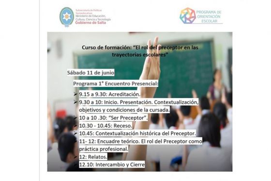 Educación capacita a preceptores en la prevención de situaciones problemáticas