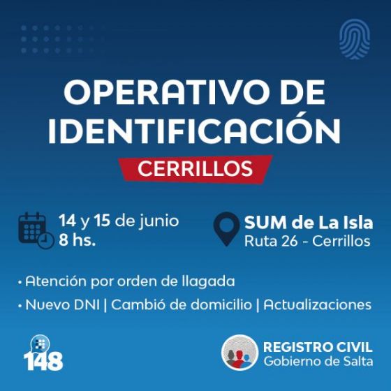 Se realizará un operativo de trámites de identificación en La Isla - Cerrillos