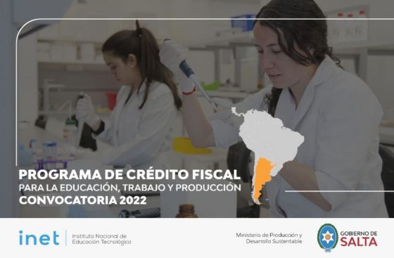 Está abierta la convocatoria para acceder al Crédito Fiscal para la Educación, Trabajo y Producción