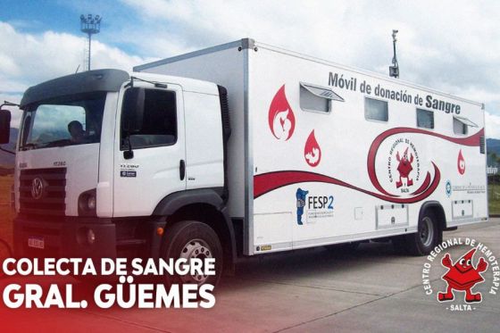 Hoy habrá colecta de sangre de cualquier grupo y factor en General Güemes