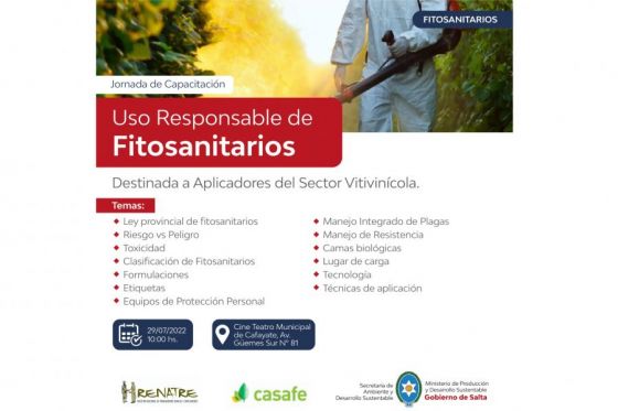 Capacitarán a aplicadores de fitosanitarios en Cafayate