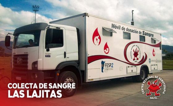 En Las Lajitas se colectará sangre de todo grupo y factor en dos jornadas