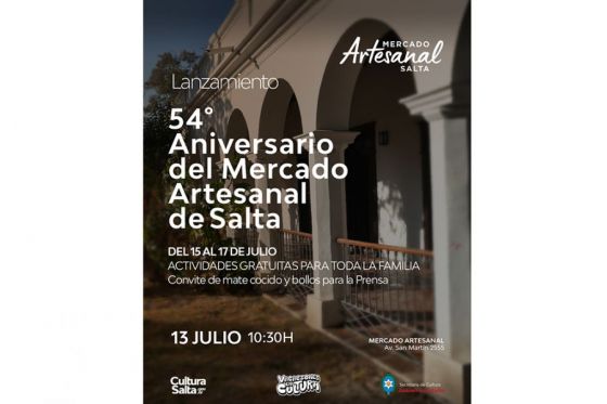 Se realizará el lanzamiento de actividades por el 54° Aniversario del Mercado Artesanal de Salta