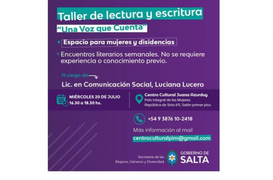 Talleres gratuitos de lectura y escritura creativa para promover la equidad