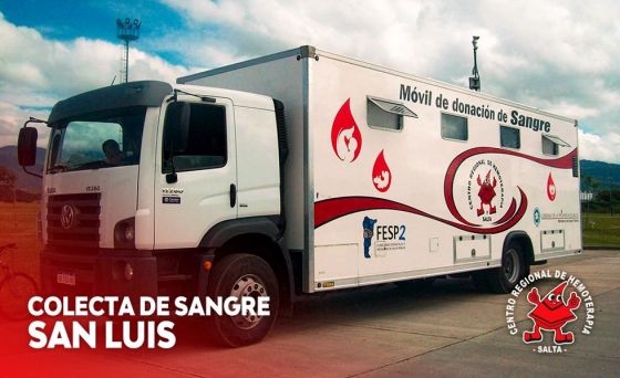 Hoy se colectará sangre de todo grupo y factor en San Luis