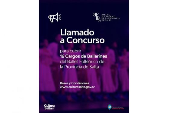 Convocatoria para cubrir cargos de bailarines en el Ballet Folklórico de la Provincia