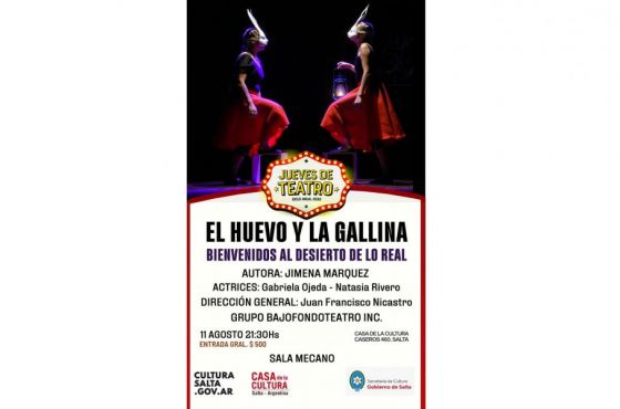 Jueves de Teatro presentará “El Huevo y la Gallina”