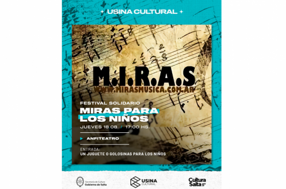 “M.I.R.A.S. para los niños” se presentará en el Anfiteatro de la Usina Cultural