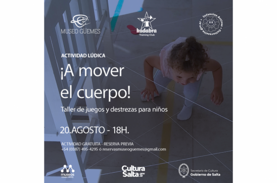 Este sábado se realizará el taller ¡A mover el cuerpo! en el Museo Güemes