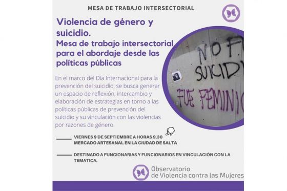 Jornadas sobre prevención del suicidio con abordaje desde la violencia de género y el trabajo intersectorial