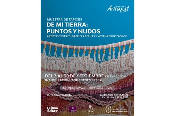 Artistas textiles exponen tapices hasta hoy en el Mercado Artesanal de Salta