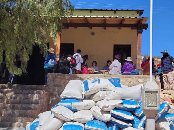 Pequeños productores de Molinos y Seclantás recibieron forraje para alimentación de ganado