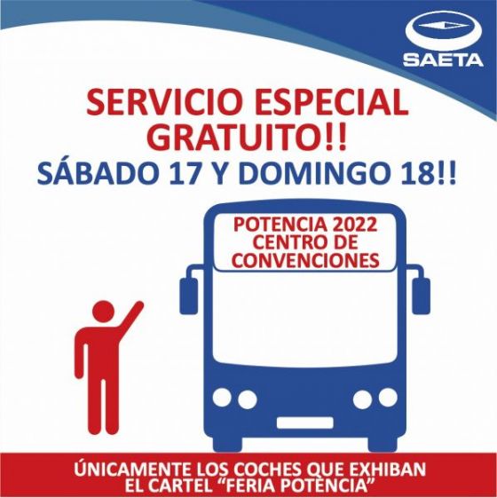 Servicio especial gratuito de SAETA a la Feria de Emprendedores Potencia