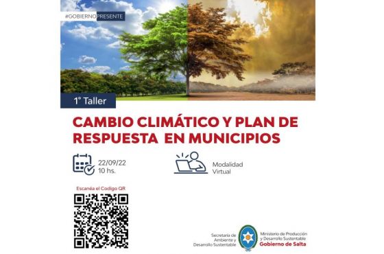 Convocan al 1° taller  de “Cambio Climático y Plan de Respuesta en Municipios”