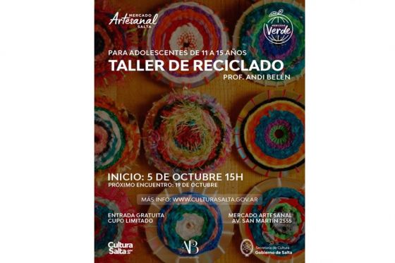 Talleres gratuitos de arte reciclado en el Mercado Artesanal de Salta