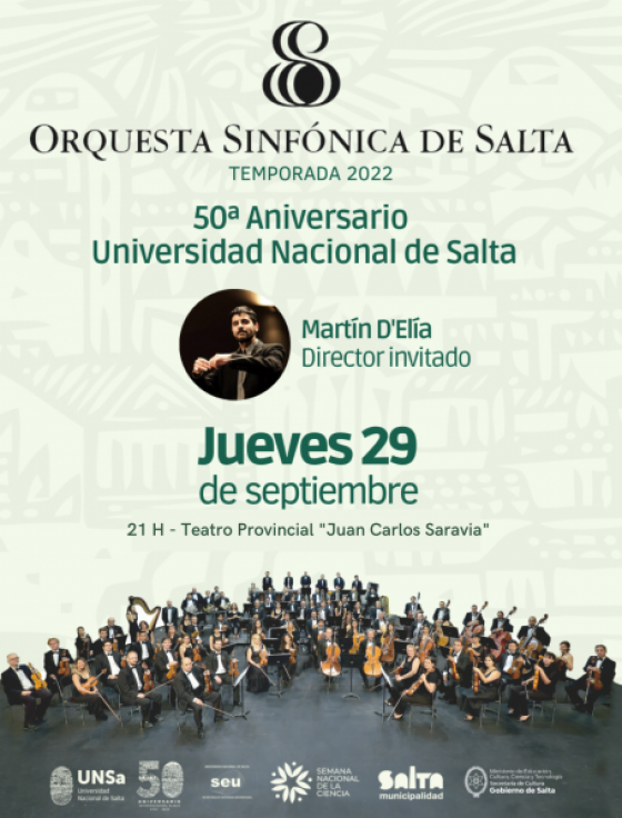 La Orquesta Sinfónica participará de los actos de cierre de la Semana de la Ciencia, Tecnología y Cultura