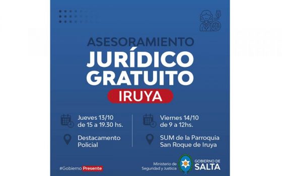 Vecinos de Iruya recibirán asesoramiento jurídico gratuito