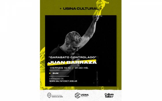 Juan Barraza se presentará en la Usina Cultural este viernes