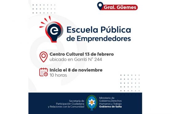 La Escuela Pública de Emprendedores iniciará hoy una nueva edición en General Güemes