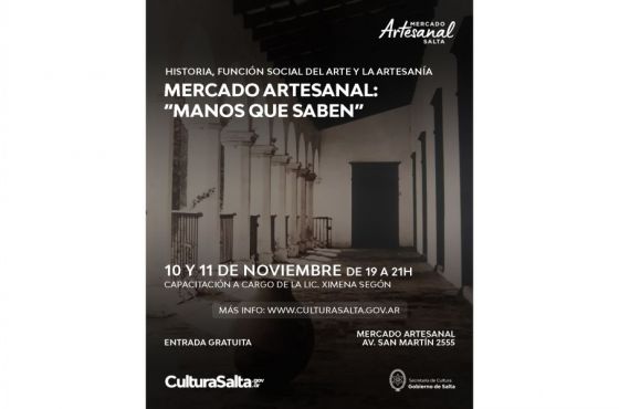 El Mercado Artesanal brindará una capacitación sobre el patrimonio histórico y la función social del arte y la artesanía