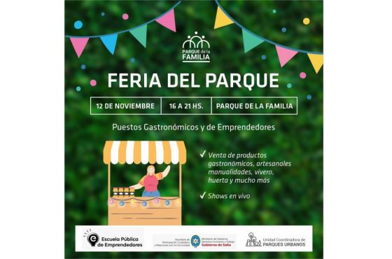 Hoy se realizará una mega feria de emprendedores en el Parque de la Familia