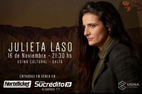 La cantante y actriz Julieta Laso se presenta este miércoles en la Usina Cultural