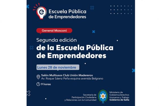 Se lanzará una nueva edición de la Escuela Pública de Emprendedores en General Mosconi