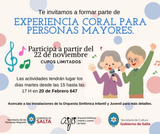 Las personas mayores pueden ser parte de un Experiencia Coral inolvidable