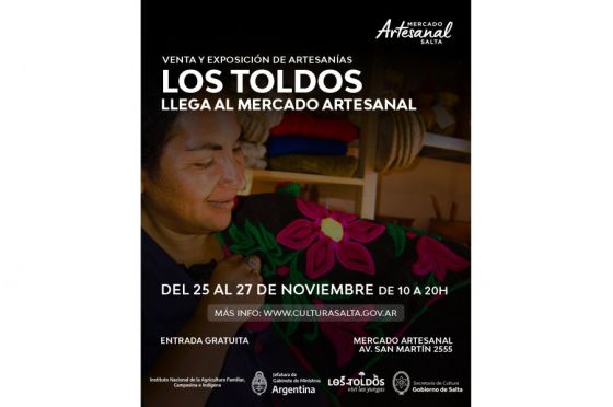 El municipio de Los Toldos llega al Mercado Artesanal de Salta con muestra de artesanías