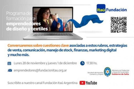 Emprendedores de diseño y textiles podrán capacitarse con la Fundación Itaú