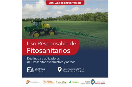 Capacitarán sobre “Uso Responsable de Fitosanitarios” en Rosario de la Frontera