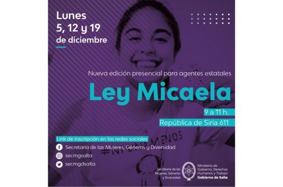 Nueva capacitación en Ley Micaela para agentes estatales