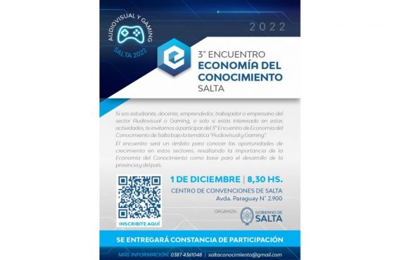 Con la temática de audiovisual y gaming se realiza hoy el 3° Encuentro de Economía del Conocimiento