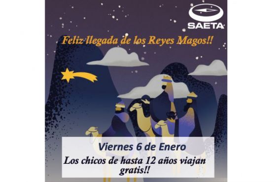 El día de Reyes, los chicos viajan gratis en SAETA