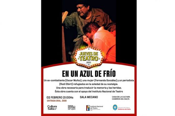 Se presentará “En un azul de frío” en Jueves de Teatro