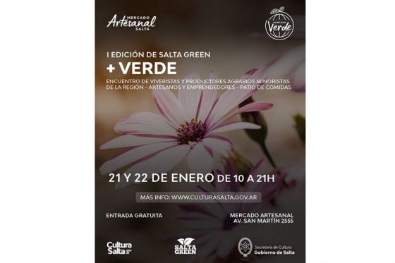 Se realizará la I Edición de Salta Green + Verde en el Mercado Artesanal de Salta