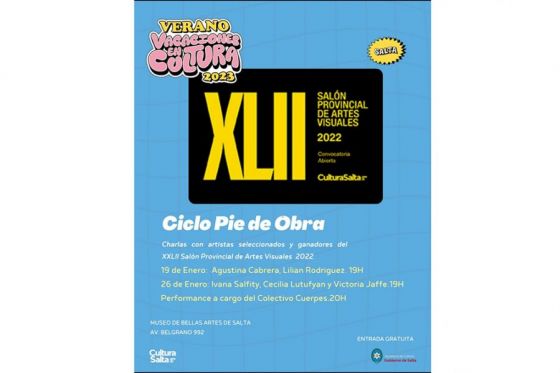 Este jueves continuará el ciclo “Pie de Obra” en el Museo de Bellas Artes de Salta