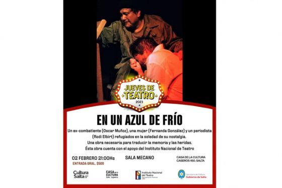 Se presentará “En un azul de frío” en Jueves de Teatro