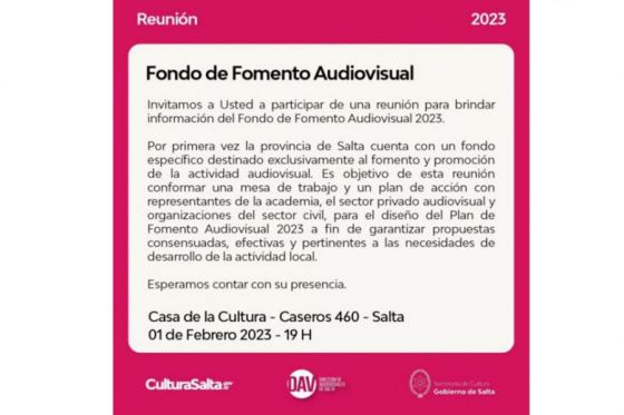 Se realizará la primera reunión del sector audiovisual para debatir sobre el Fondo de Fomento Audiovisual 2023