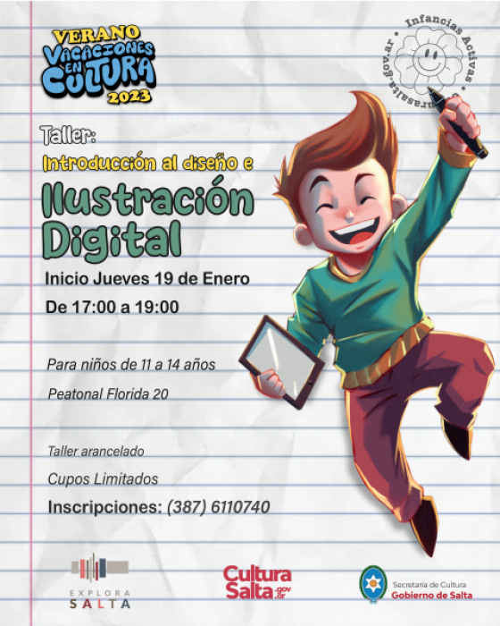 Talleres de dibujo y de diseño e ilustración digital en Explora Salta