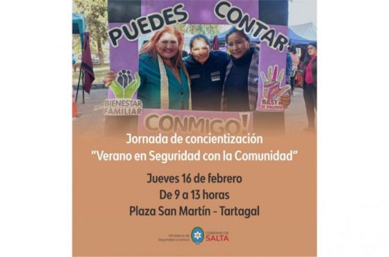 Se realizará la jornada de concientización “Verano en Seguridad con la Comunidad” en Tartagal