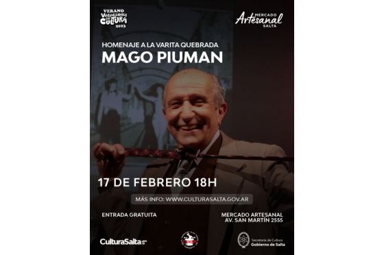 Se realizará hoy un homenaje al Mago Piuman en el Mercado Artesanal