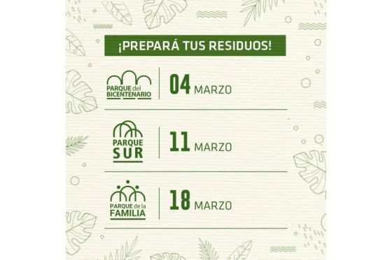El sábado se desarrollará una jornada de Ecocanje en el Parque del Bicentenario